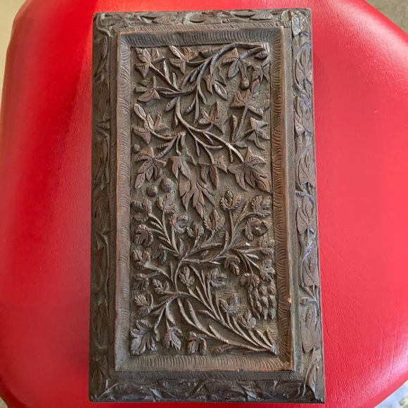 Other - Hand carved wooden treasure jewelry box